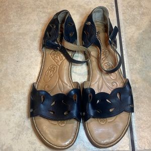 Born black leather sandals size 9